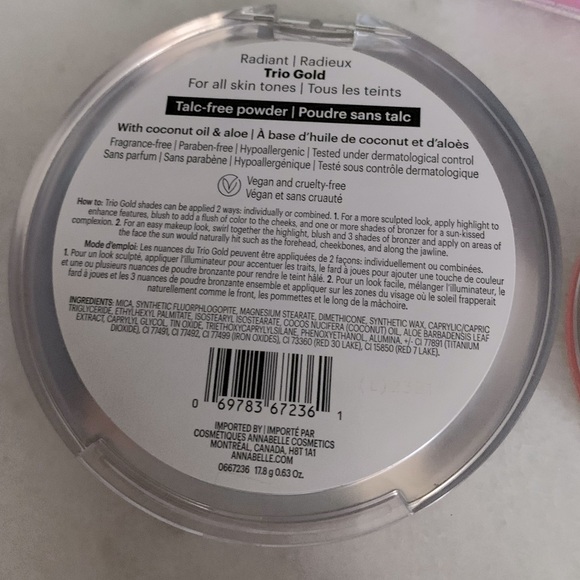 NWT Annabelle Biggy Bronzer + mini bronzer + pink lip gloss - Picture 5 of 6